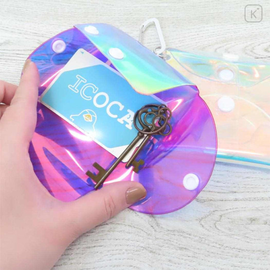 Japan Sanrio Clear Multi Case With Carabiner - Hello Kitty : 50th Anniversary Aurora Glossy Fav - 3