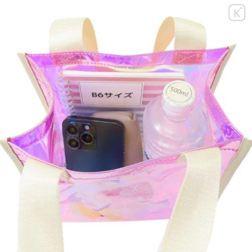 Japan Sanrio Mini Tote Bag - Hello Kitty : 50th Anniversary Aurora Glossy Purple - 4