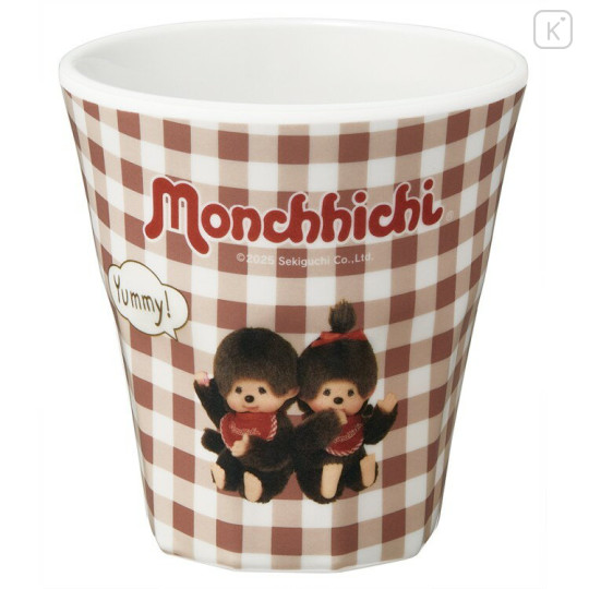 Japan Monchhichi Melamine Tumbler - Gingham Brown - 1
