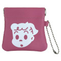 Japan Osamu Goods Mini Squeeze Pinch Pouch - Girl Face - 1
