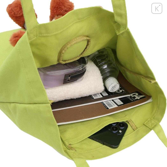 Japan Disney Tote Bag - Zootopia : Nick Wilde Plush Moscot Green - 3