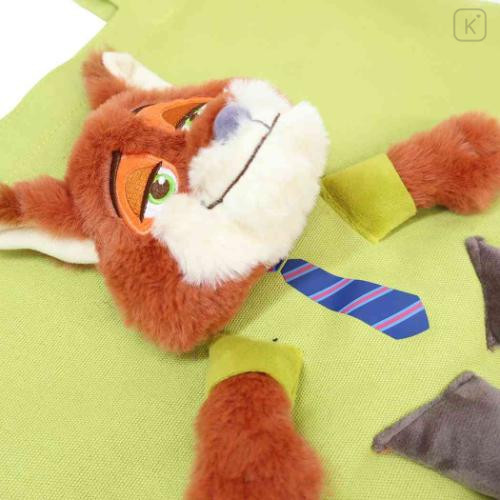 Japan Disney Tote Bag - Zootopia : Nick Wilde Plush Moscot Green - 4