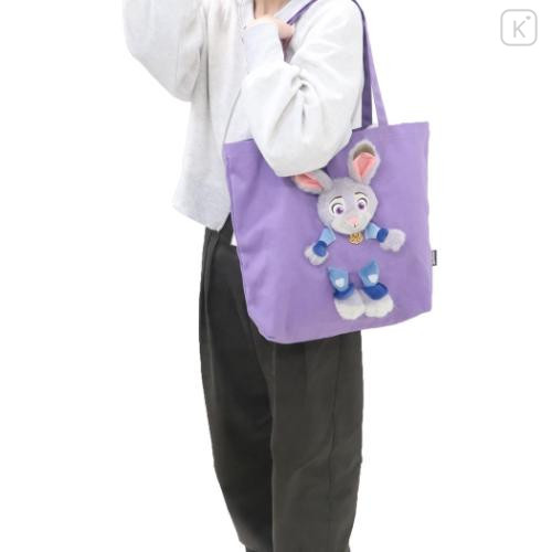 Japan Disney Tote Bag - Zootopia : Judy Hopps Plush Moscot Purple - 5