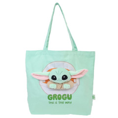 Japan Star Wars Tote Bag - Grogu Plush Moscot Mint