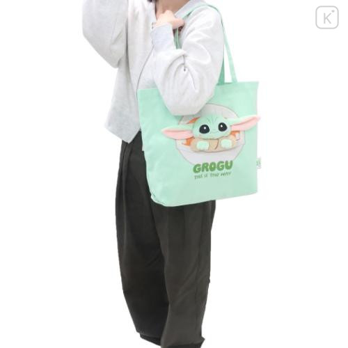 Japan Star Wars Tote Bag - Grogu Plush Moscot Mint - 5