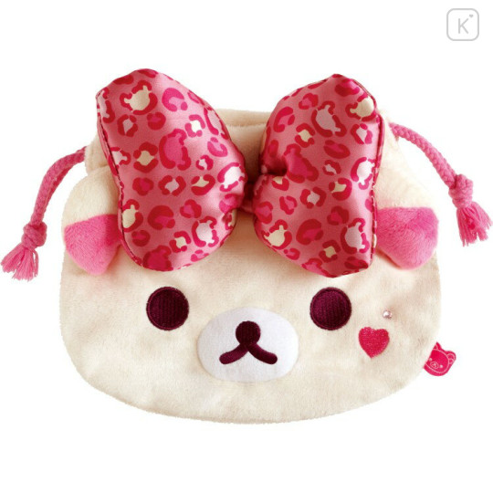 Japan San-x Original Plush Drawstring Bag - Korilakkuma : Lots of Korilakkuma Leopard - 1