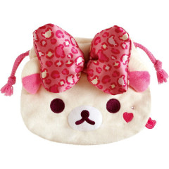 Japan San-x Original Plush Drawstring Bag - Korilakkuma : Lots of Korilakkuma Leopard