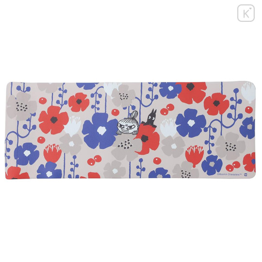 Japan Moomin Wipeable PVC Kitchen Mat - Little My : Nordic Flower Blue Red Grey - 1