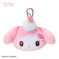 Japan Sanrio Face-shaped Pouch with Carabiner - My Melody : Dolly Mix Petit - 1
