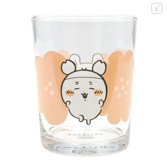 Japan Chiikawa Glass Tumbler - Furuhonya Kani-chan & Momonga : Happy Blossom - 1