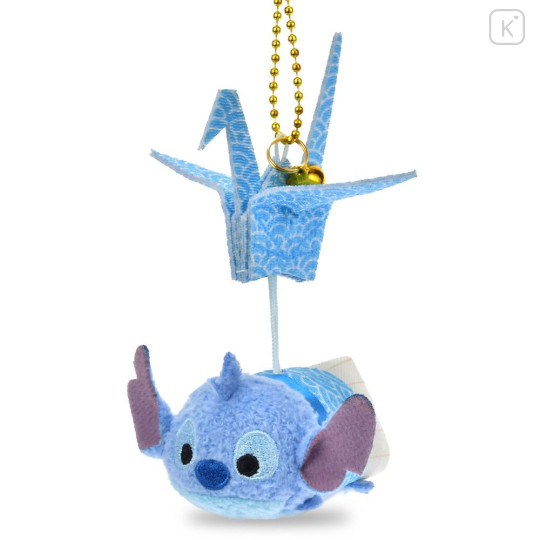 Japan Disney Store Tsum Tsum Plush Keychain - Stitch : Paper Origami Crane Style - 1