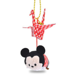 Japan Disney Store Tsum Tsum Plush Keychain - Mickey : Paper Origami Crane Style