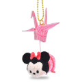 Japan Disney Store Tsum Tsum Plush Keychain - Minnie : Paper Origami Crane Style - 1