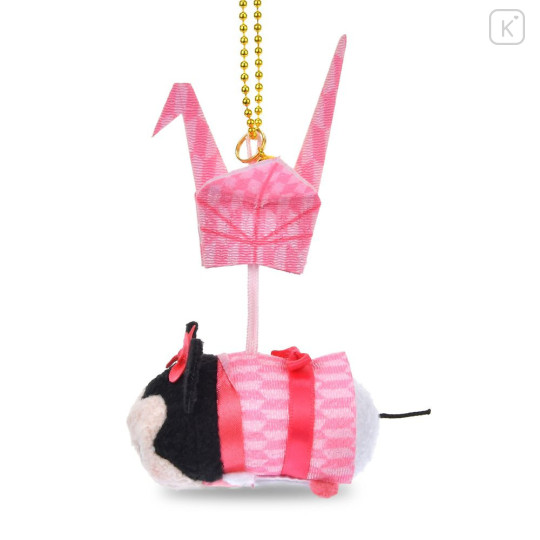 Japan Disney Store Tsum Tsum Plush Keychain - Minnie : Paper Origami Crane Style - 3