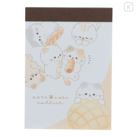 Japan Crux Mini Notepad - Our Cat Neko Neko Collect Delicious Bread - 1