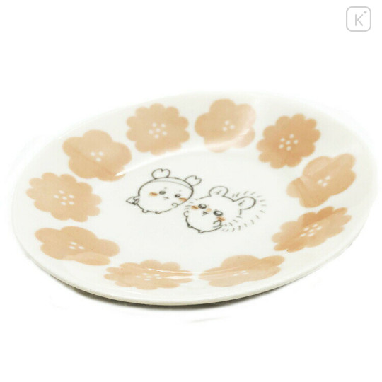 Japan Chiikawa Small Plate - Furuhonya Kani-chan & Momonga : Happy Blossom - 2