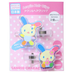 Japan Sanrio Aurora Acrylic Hair Clip Set - Usahana : Flower