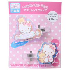 Japan Sanrio Aurora Acrylic Hair Clip Set - Hello Kitty & Tiny Chum : Candy