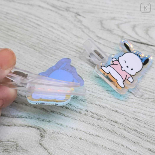 Japan Sanrio Aurora Acrylic Hair Clip Set - Pochacco : Wink - 2