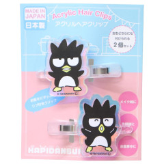 Japan Sanrio Aurora Acrylic Hair Clip Set - Badtz-maru : Happy