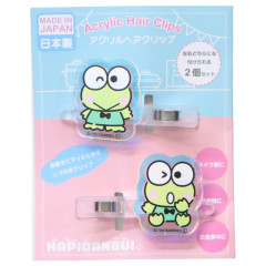 Japan Sanrio Aurora Acrylic Hair Clip Set - Keroppi : Wink