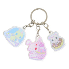 Japan Sanrio Acrylic Keychain 3 Charm - Jewelpet : Dessert