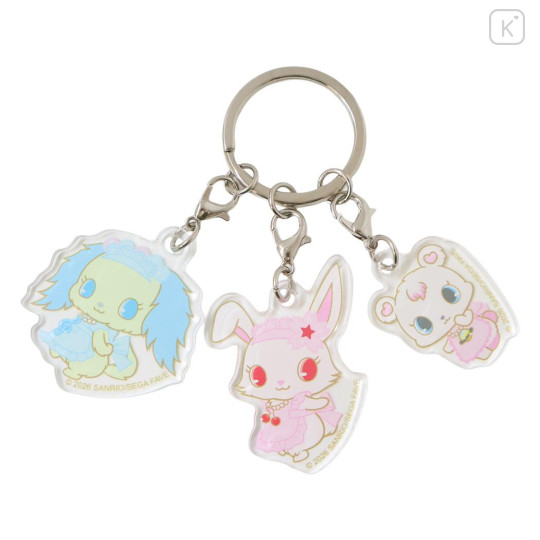Japan Sanrio Acrylic Keychain 3 Charm - Jewelpet : Lace Dress - 1