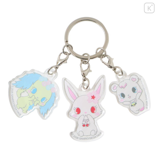 Japan Sanrio Acrylic Keychain 3 Charm - Jewelpet : Smile - 1