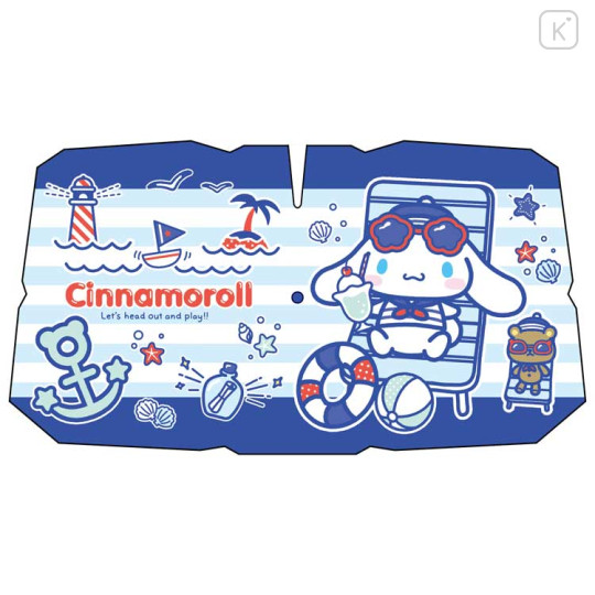 Japan Sanrio Car Sunshade Umbrella M - Cinnamoroll : Summer Beach - 1
