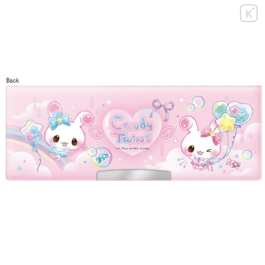 Japan Kamio Double-opening Pencil Case - Kira Usa Twins Bubble Rabbit : Heisei Retro Candy Pink - 2