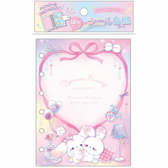 Japan Q-LiA 6 Hole Sticker Notebook - Goodnight Bunny Rabbit