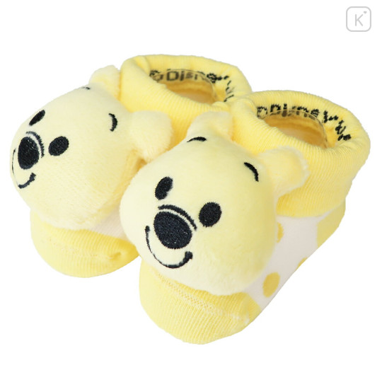 Japan Disney Mascot Baby Socks - Pooh : Face - 1