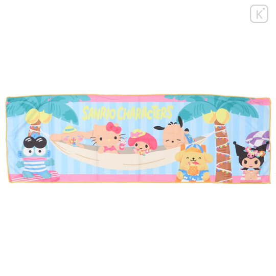 Japan Sanrio Cool Towel - Characters Tan Summer Party - 1