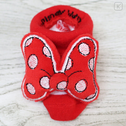 Japan Disney Mascot Baby Socks - Minnie : Red - 3