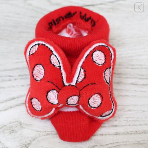 Japan Disney Mascot Baby Socks - Minnie : Red - 5