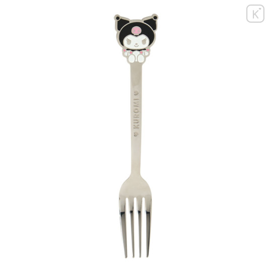 Japan Sanrio Original Stainless Steel Fork - Kuromi : Engraved - 1