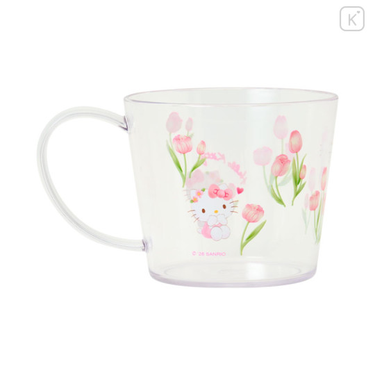 Japan Sanrio Original Clear Mug - Hello Kitty : Watercolor Flower - 2