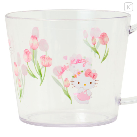Japan Sanrio Original Clear Mug - Hello Kitty : Watercolor Flower - 3