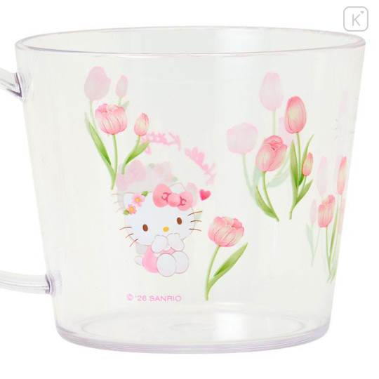 Japan Sanrio Original Clear Mug - Hello Kitty : Watercolor Flower - 4