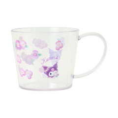 Japan Sanrio Original Clear Mug - Kuromi : Watercolor Flower