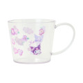 Japan Sanrio Original Clear Mug - Kuromi : Watercolor Flower - 1
