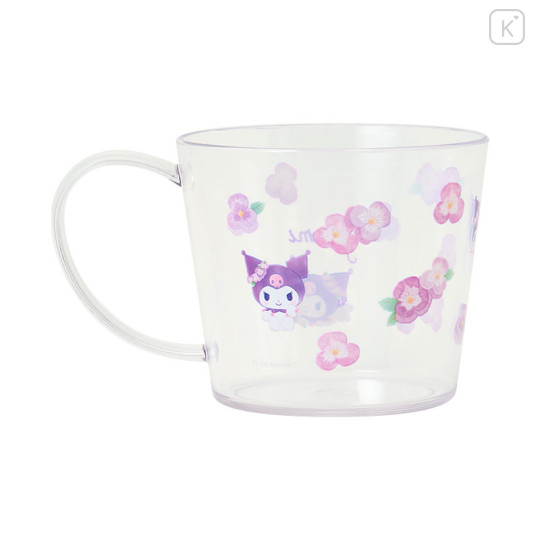 Japan Sanrio Original Clear Mug - Kuromi : Watercolor Flower - 2