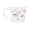Japan Sanrio Original Clear Mug - Kuromi : Watercolor Flower - 2