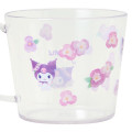 Japan Sanrio Original Clear Mug - Kuromi : Watercolor Flower - 4