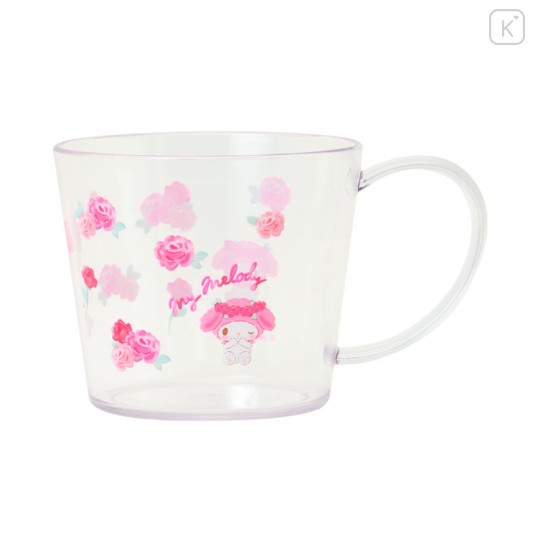 Japan Sanrio Original Clear Mug - My Melody : Watercolor Flower - 1
