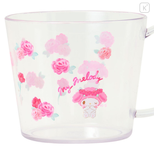 Japan Sanrio Original Clear Mug - My Melody : Watercolor Flower - 3