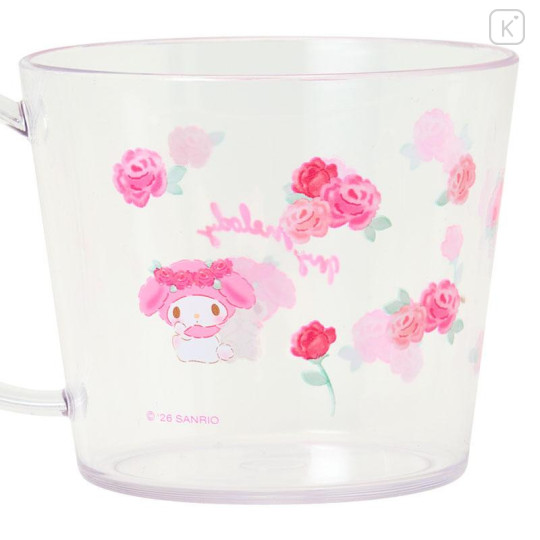 Japan Sanrio Original Clear Mug - My Melody : Watercolor Flower - 4