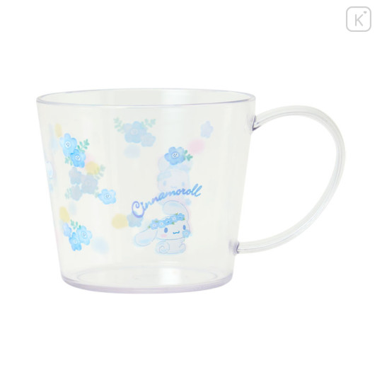Japan Sanrio Original Clear Mug - Cinnamoroll : Watercolor Flower - 1
