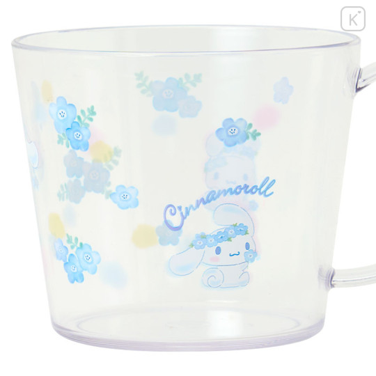 Japan Sanrio Original Clear Mug - Cinnamoroll : Watercolor Flower - 3