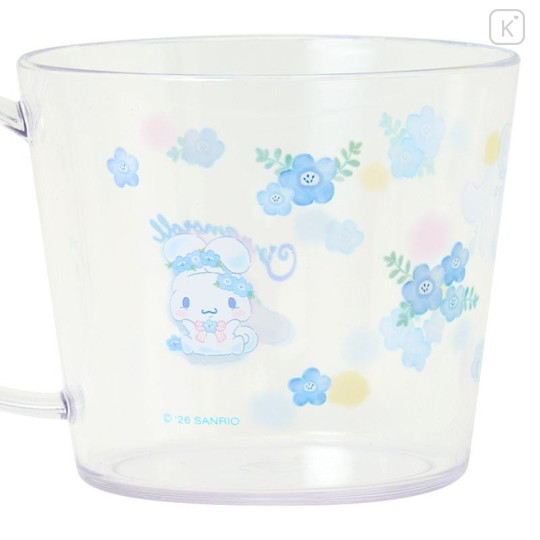 Japan Sanrio Original Clear Mug - Cinnamoroll : Watercolor Flower - 4